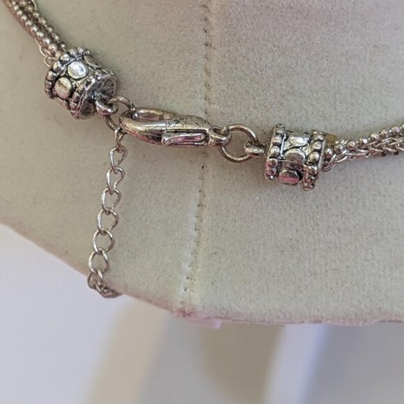 German Silver Necklace, Red Stone Pendant, Boho Tribal Jewelry, Ethnic Statement - Picture 6 of 8